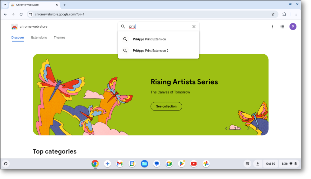 Chromebook printing setup — step 1