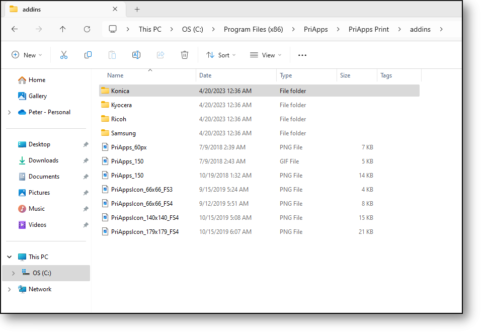 PriApps Konica Minolta Embedded — zip file location