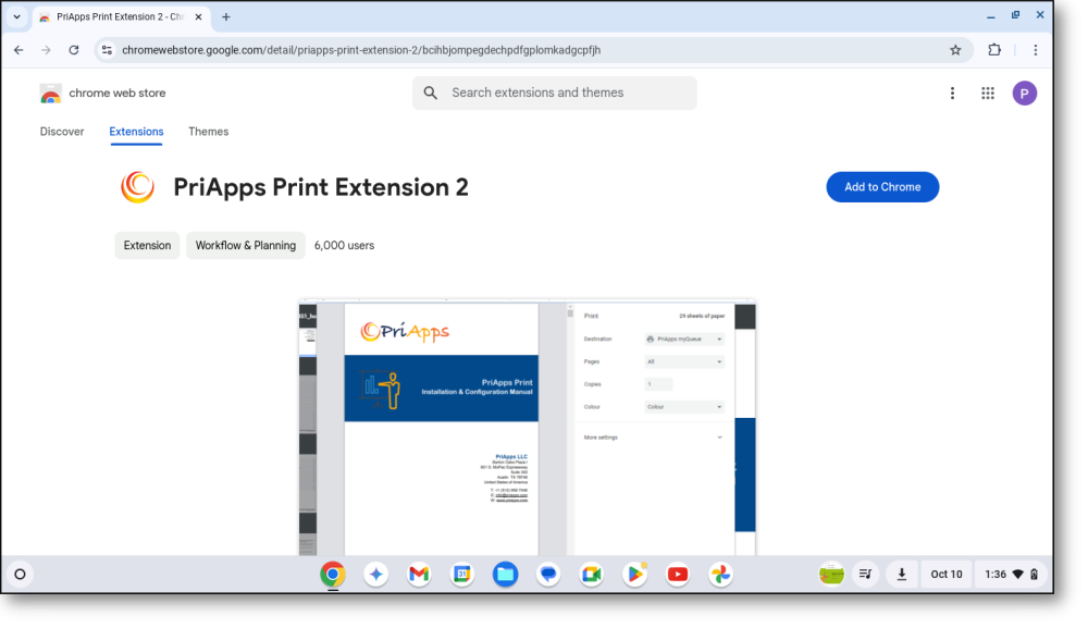 Chromebook printing setup — step 2