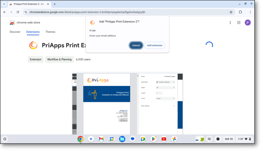 Chromebook — find extension in Chrome Web Store