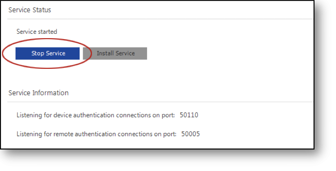 Service control — status