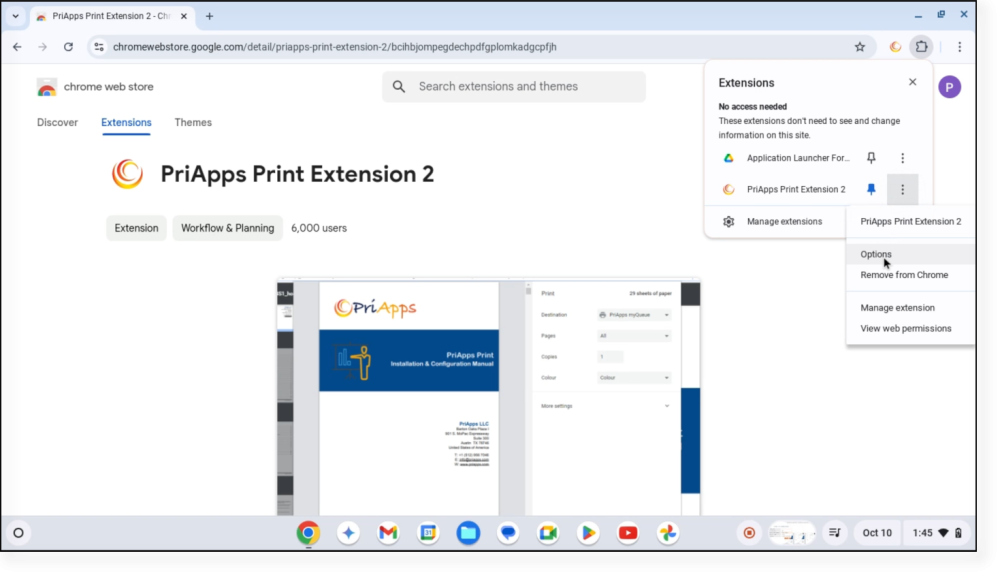 Chromebook — install extension