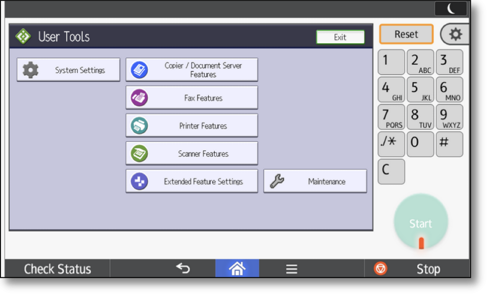 Ricoh User Tools